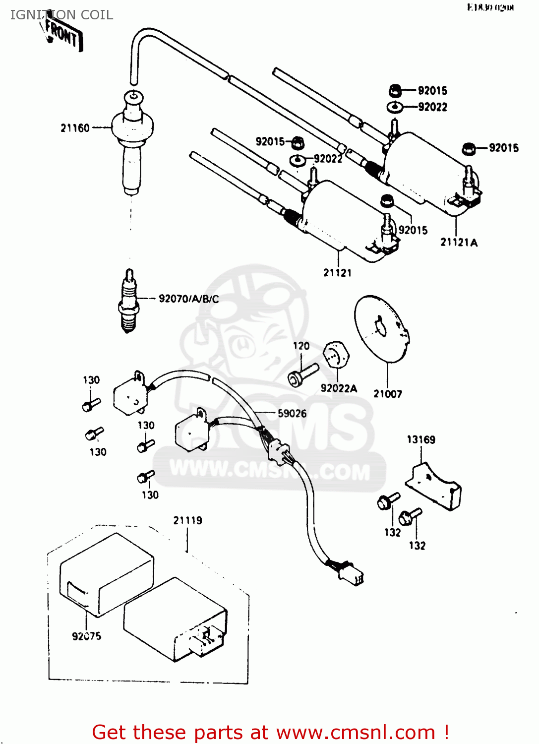 IGNITION COIL ZX900A1 1984 EUROPE UK FR GR IT NR SD