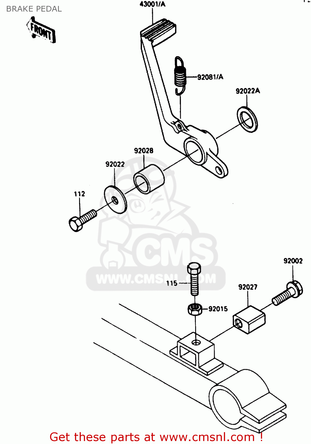 BRAKE PEDAL ZX900A1 1984 EUROPE UK FR GR IT NR SD