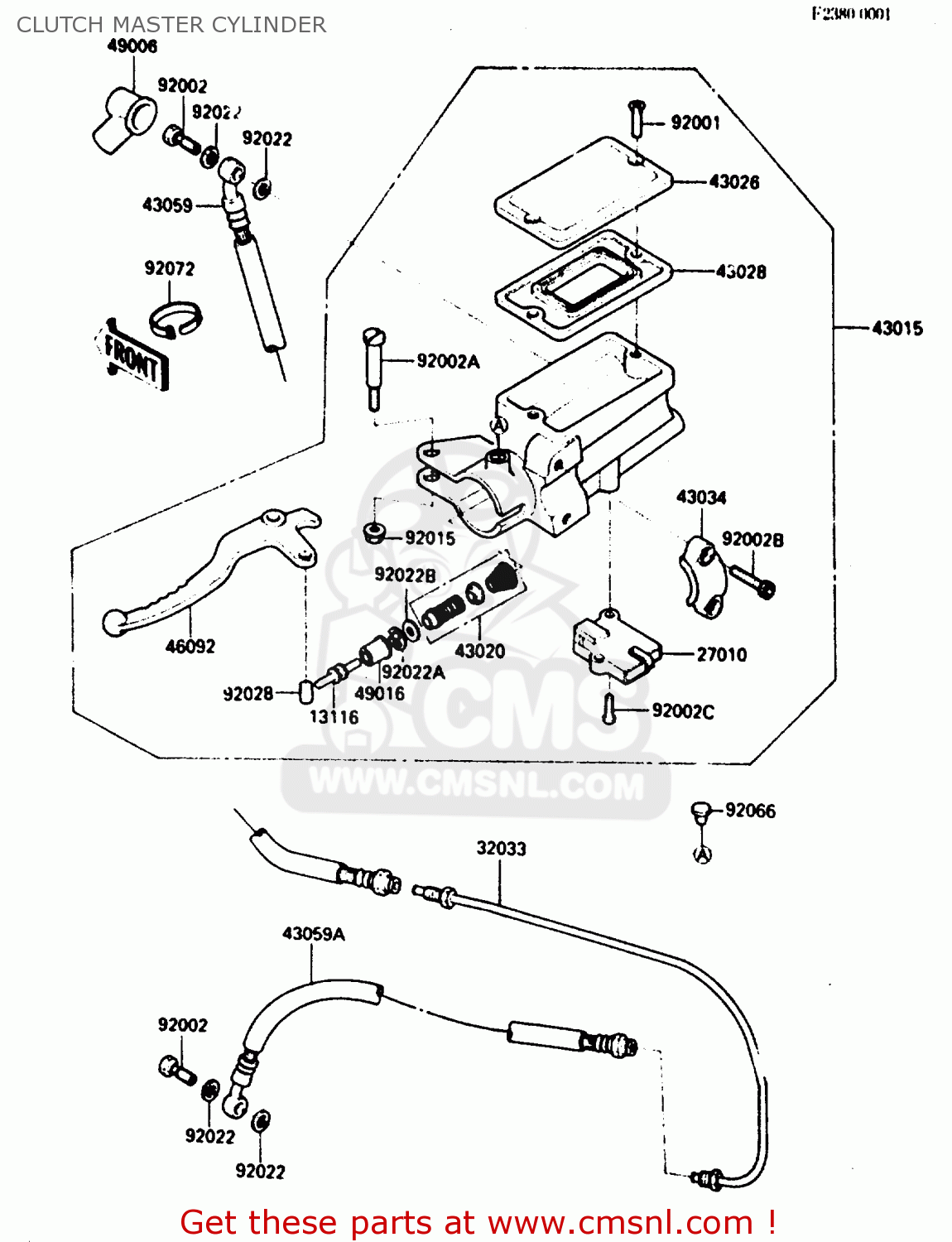CLUTCH MASTER CYLINDER ZX900A1 1984 EUROPE UK FR GR IT NR SD