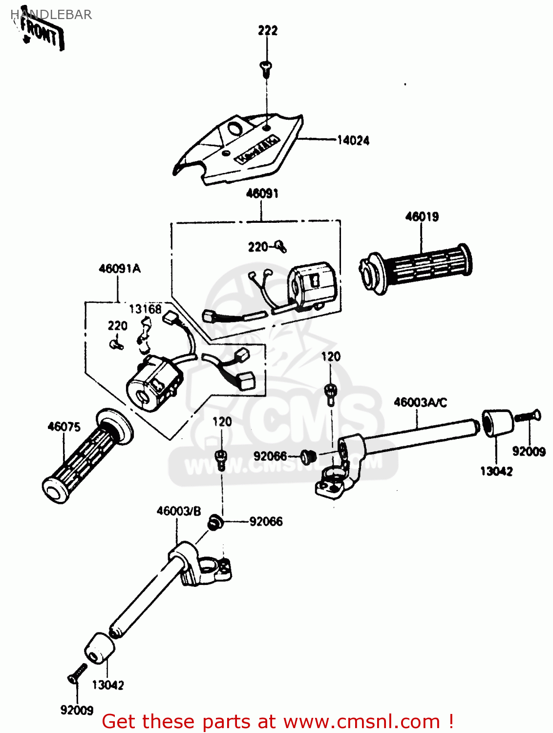 HANDLEBAR ZX900A1 1984 EUROPE UK FR GR IT NR SD