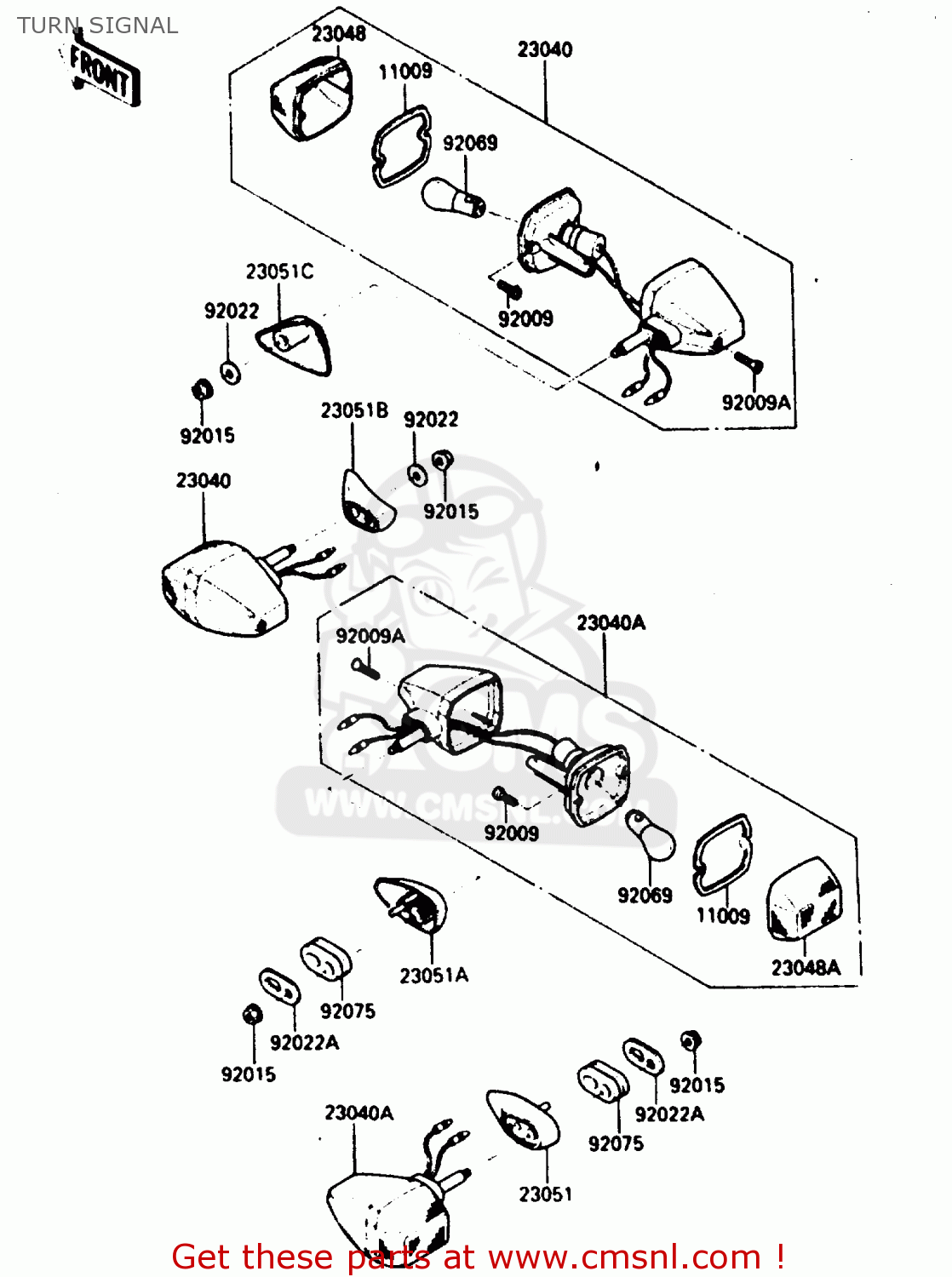 TURN SIGNAL ZX900A1 1984 EUROPE UK FR GR IT NR SD