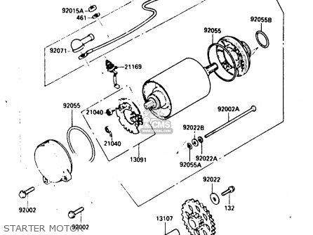 STARTER MOTOR - ZX900A1 1984 EUROPE UK FR GR IT NR SD