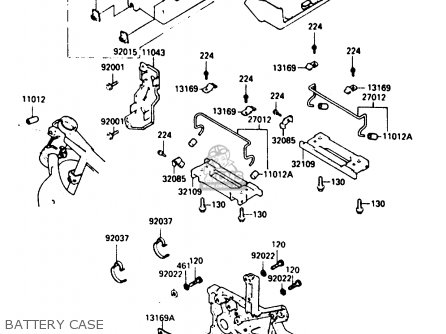 BATTERY CASE - ZX900A1 1984 EUROPE UK FR GR IT NR SD