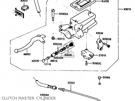 CLUTCH MASTER CYLINDER - ZX900A1 1984 EUROPE UK FR GR IT NR SD