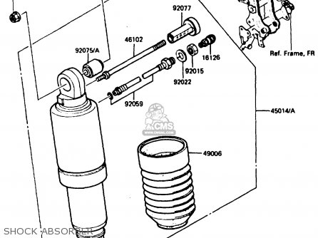 SHOCK ABSORBER - ZX900A1 1984 EUROPE UK FR GR IT NR SD