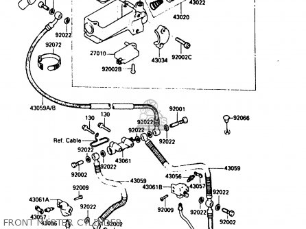FRONT MASTER CYLINDER - ZX900A1 1984 EUROPE UK FR GR IT NR SD