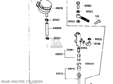 REAR MASTER CYLINDER - ZX900A1 1984 EUROPE UK FR GR IT NR SD