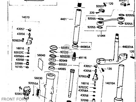 FRONT FORK - ZX900A1 1984 EUROPE UK FR GR IT NR SD