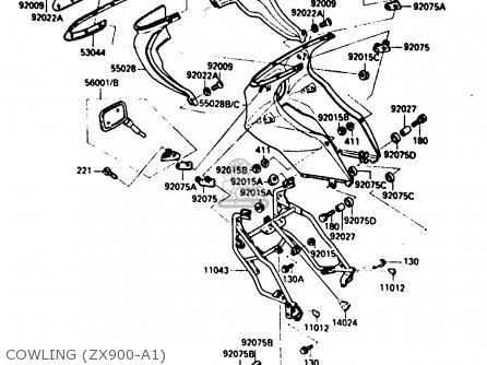 COWLING (ZX900-A1) - ZX900A1 1984 EUROPE UK FR GR IT NR SD