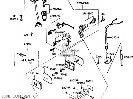 IGNITION SWITCH - ZX900A1 1984 EUROPE UK FR GR IT NR SD