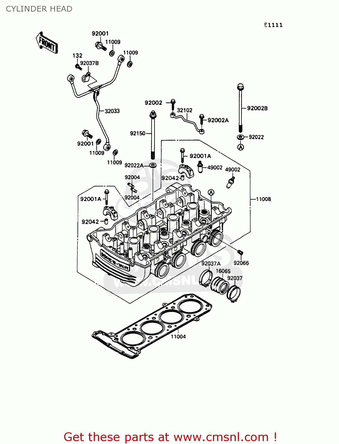 CYLINDER HEAD ZX900A10 GPZ900R 1993 NETHERLANDS FG