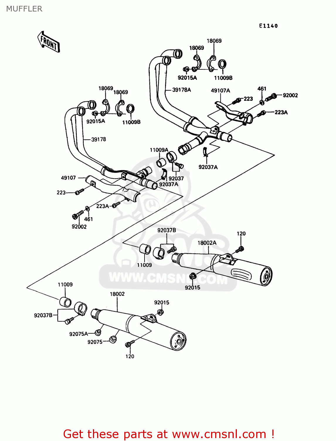 MUFFLER ZX900A10 GPZ900R 1993 NETHERLANDS FG