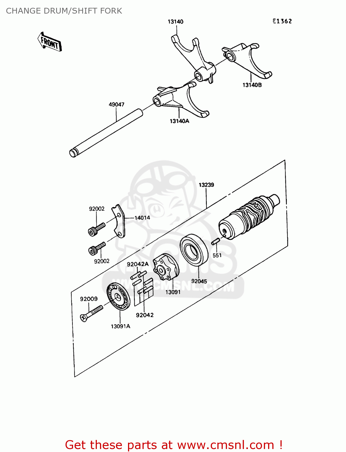 CHANGE DRUM/SHIFT FORK ZX900A10 GPZ900R 1993 NETHERLANDS FG