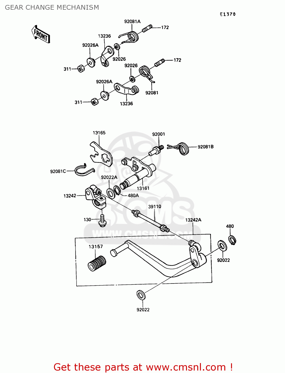 GEAR CHANGE MECHANISM ZX900A10 GPZ900R 1993 NETHERLANDS FG