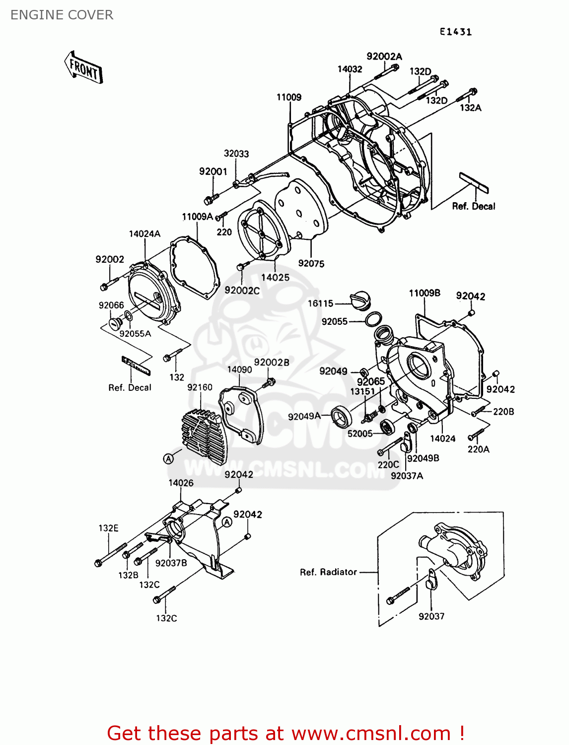 ENGINE COVER ZX900A10 GPZ900R 1993 NETHERLANDS FG