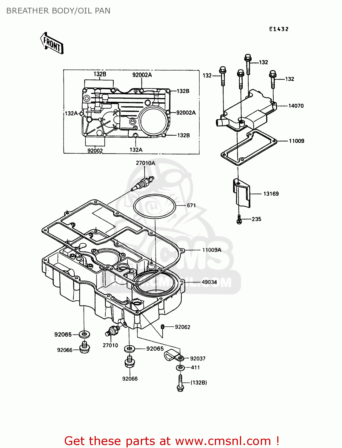 BREATHER BODY/OIL PAN ZX900A10 GPZ900R 1993 NETHERLANDS FG