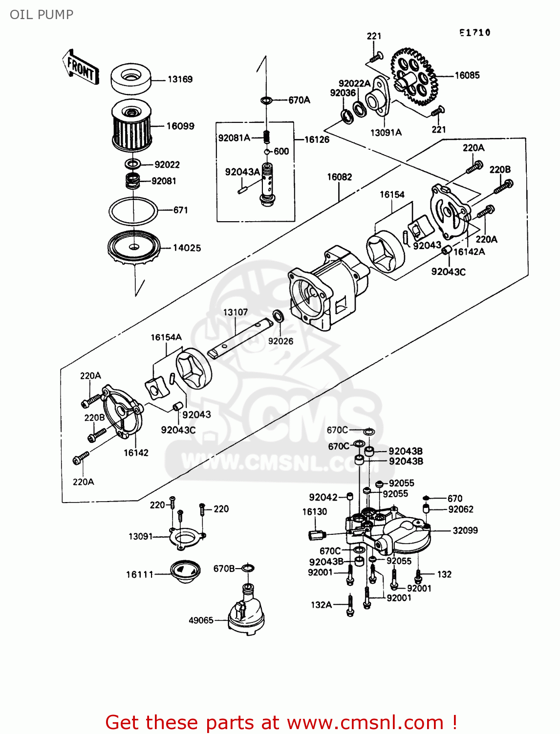 OIL PUMP ZX900A10 GPZ900R 1993 NETHERLANDS FG