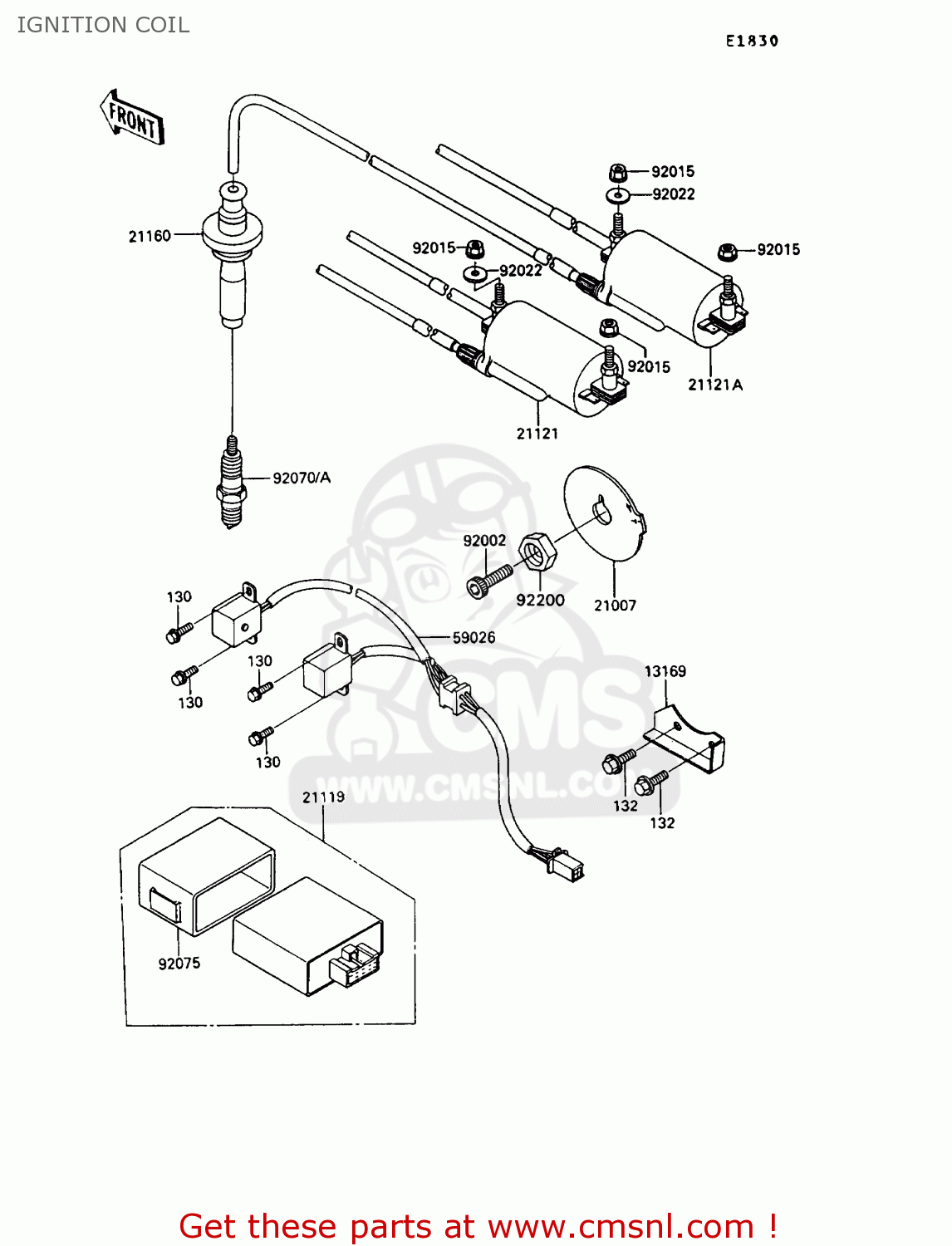 IGNITION COIL ZX900A10 GPZ900R 1993 NETHERLANDS FG