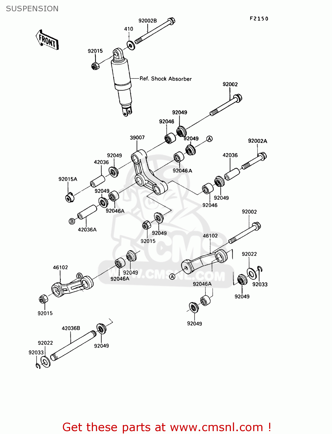SUSPENSION ZX900A10 GPZ900R 1993 NETHERLANDS FG