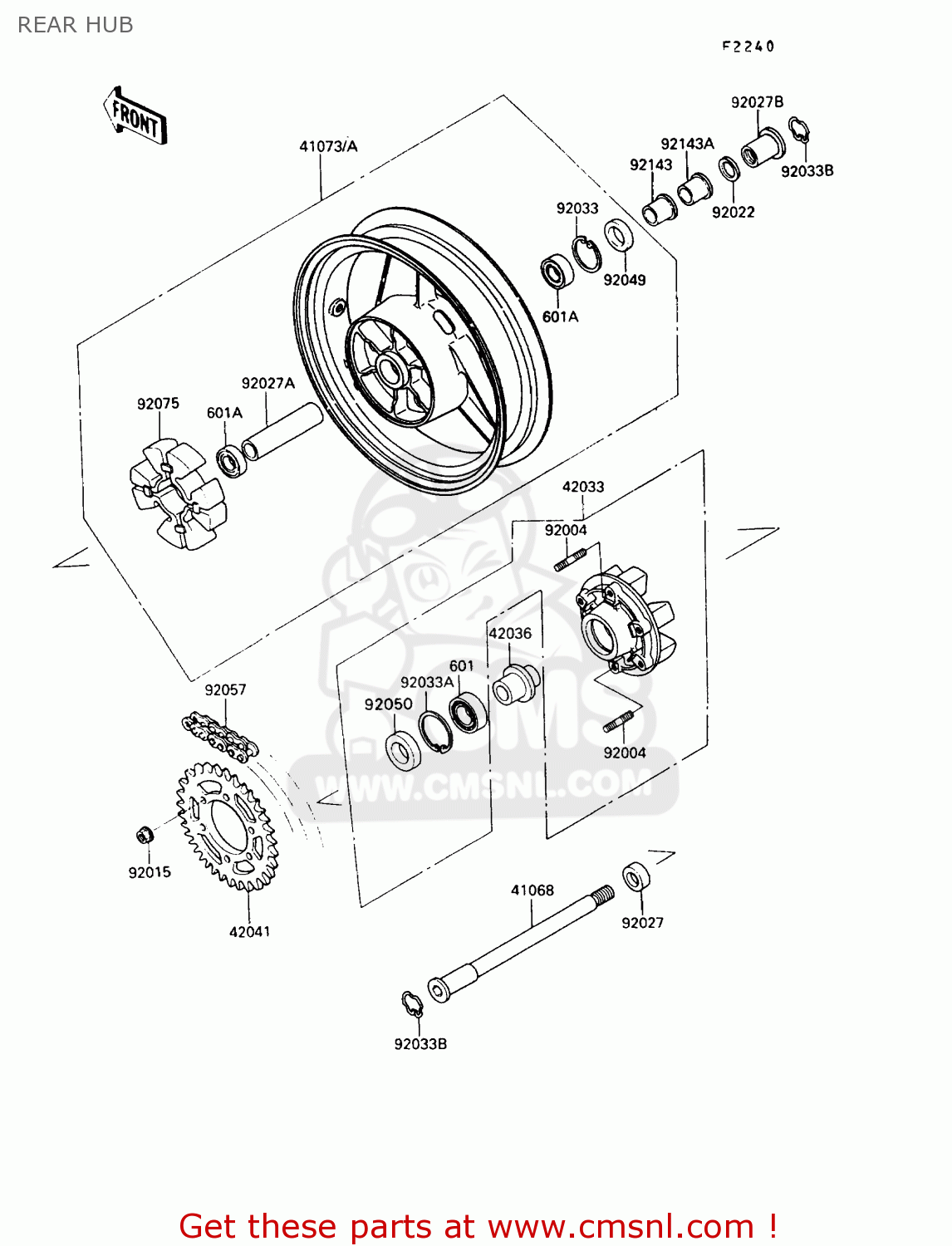REAR HUB ZX900A10 GPZ900R 1993 NETHERLANDS FG