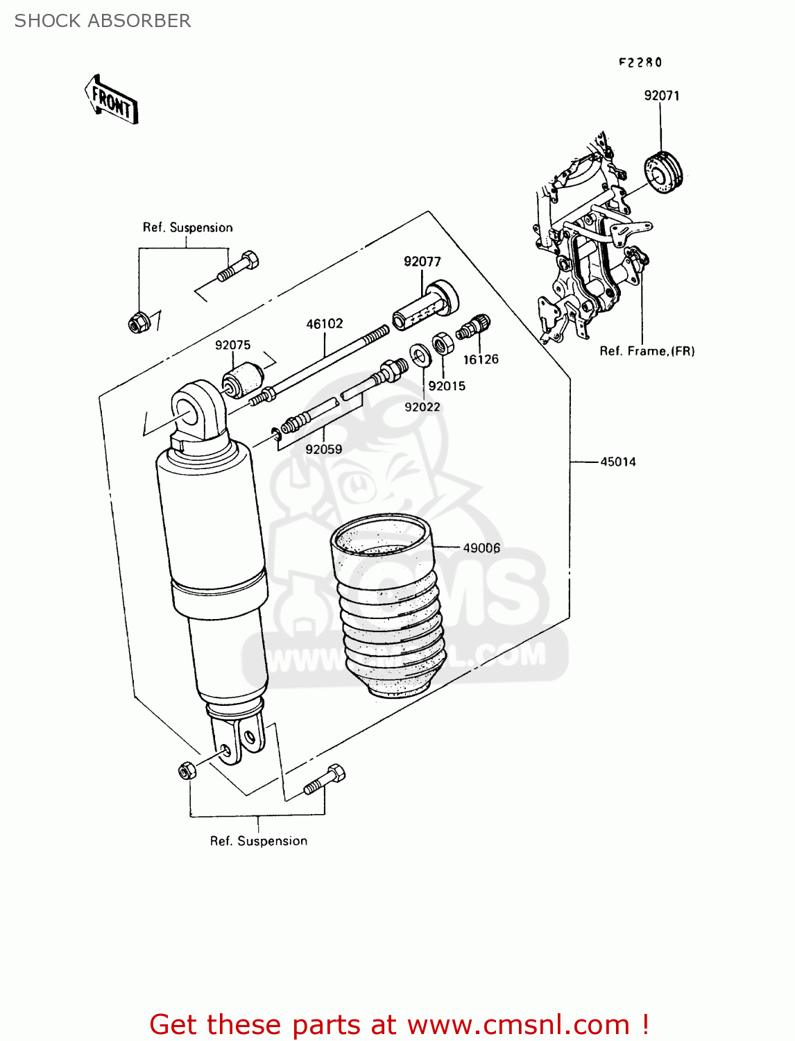 SHOCK ABSORBER ZX900A10 GPZ900R 1993 NETHERLANDS FG