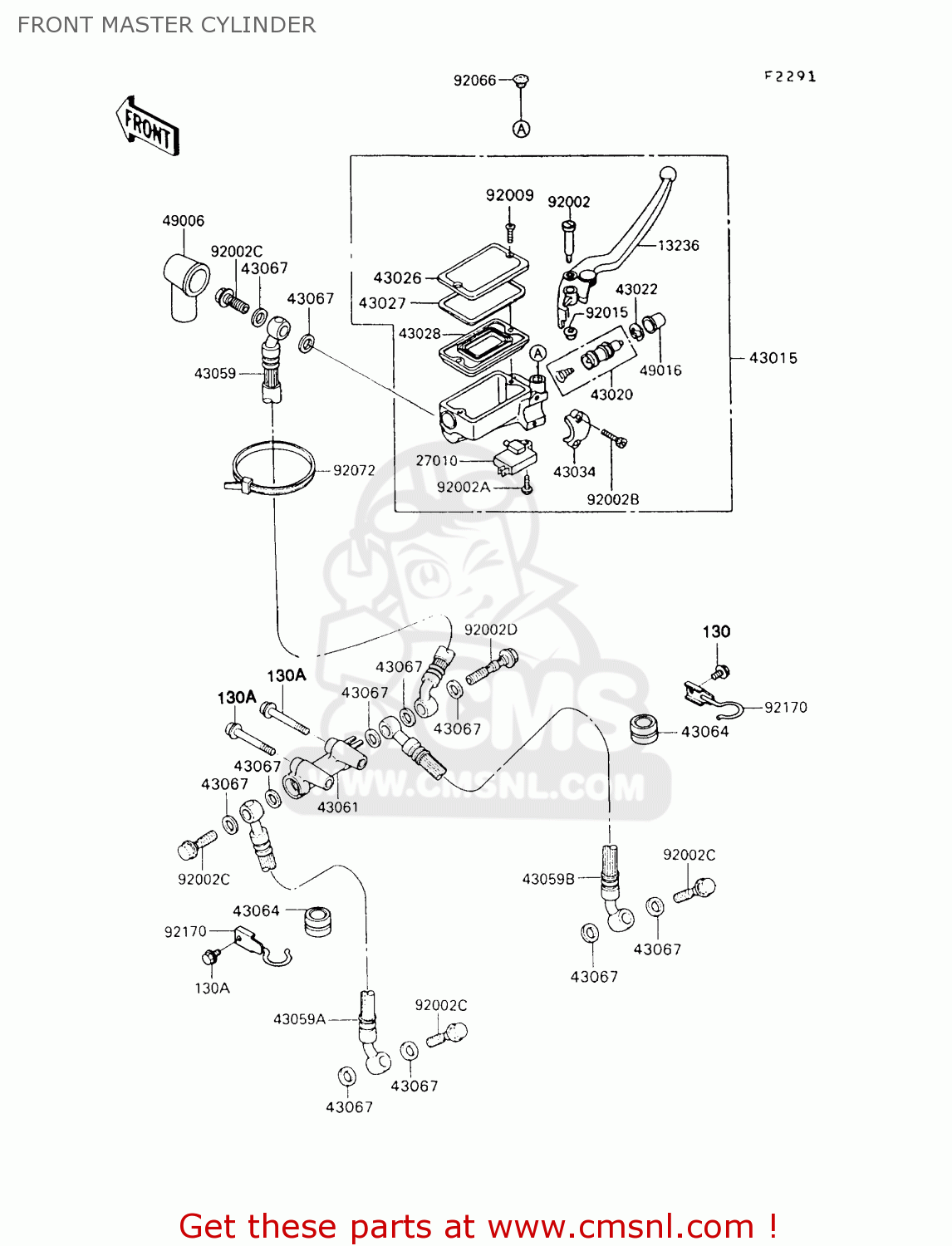 FRONT MASTER CYLINDER ZX900A10 GPZ900R 1993 NETHERLANDS FG