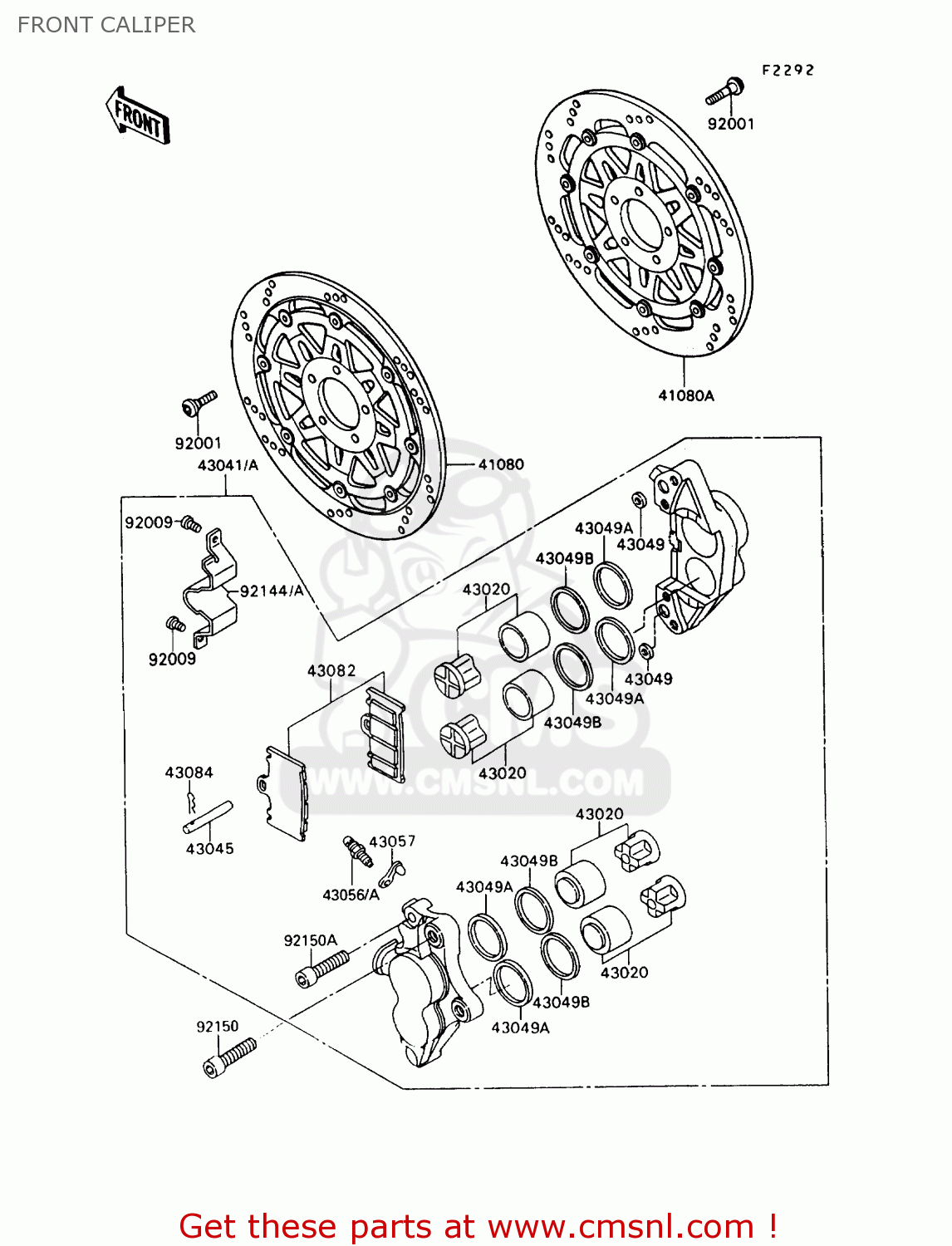 FRONT CALIPER ZX900A10 GPZ900R 1993 NETHERLANDS FG