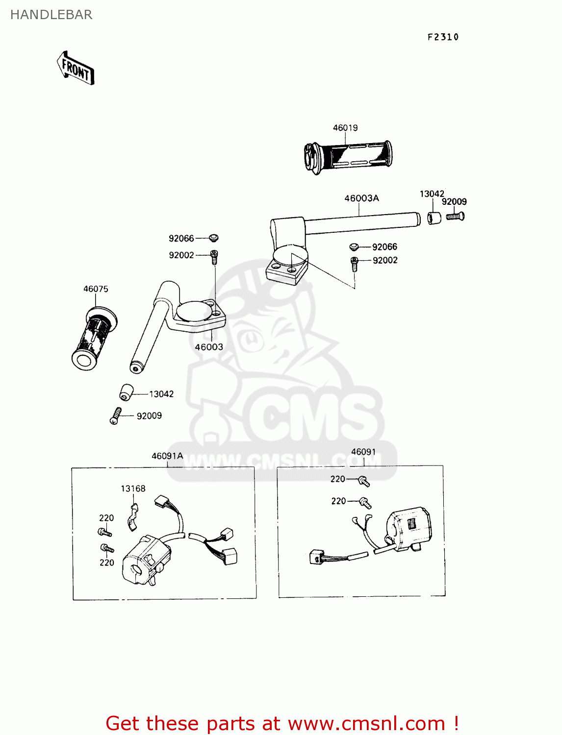 HANDLEBAR ZX900A10 GPZ900R 1993 NETHERLANDS FG
