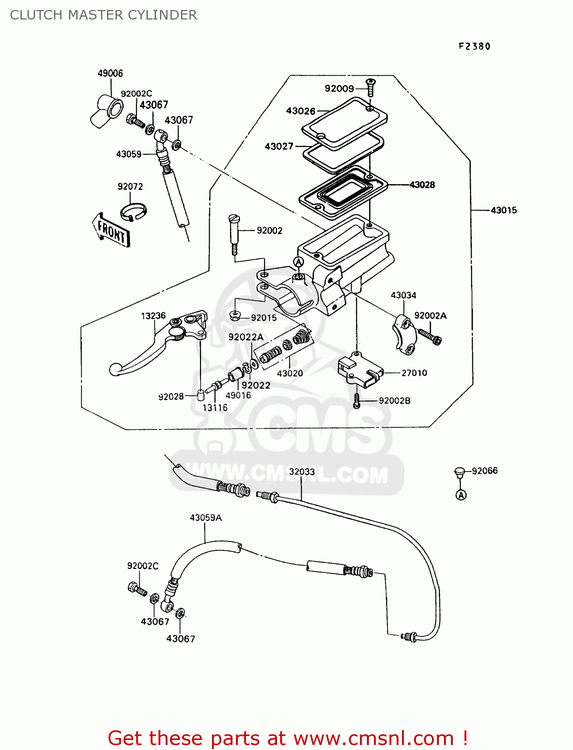 CLUTCH MASTER CYLINDER ZX900A10 GPZ900R 1993 NETHERLANDS FG