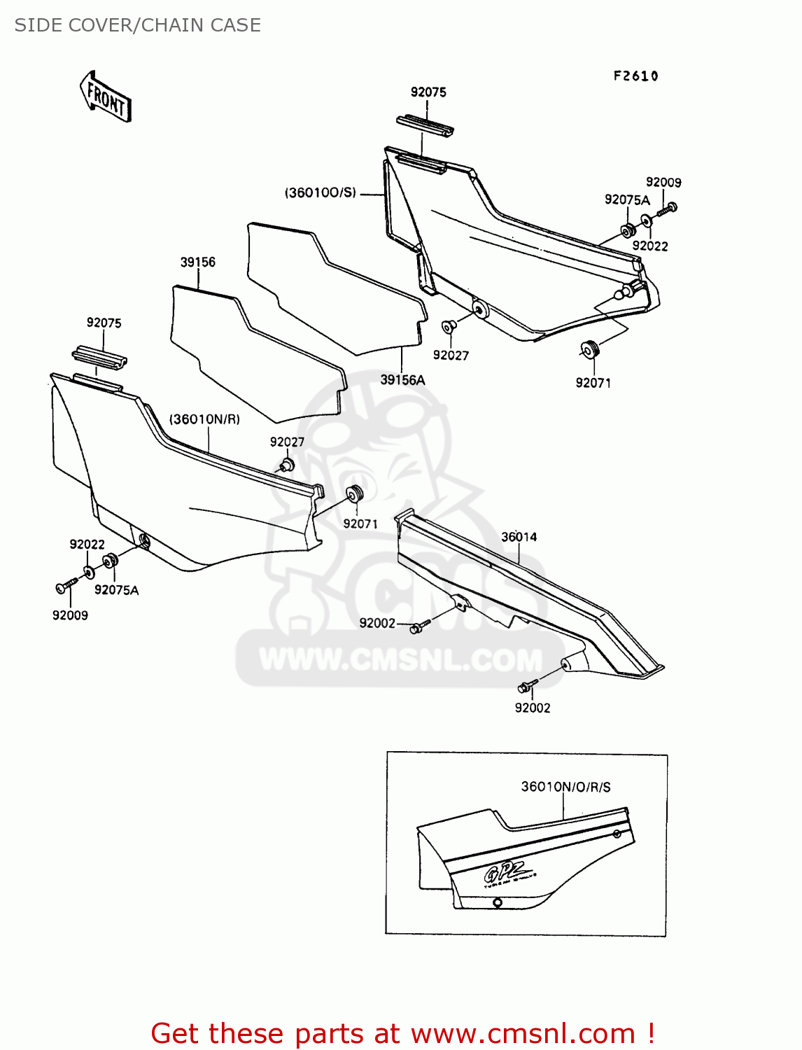 SIDE COVER/CHAIN CASE ZX900A10 GPZ900R 1993 NETHERLANDS FG