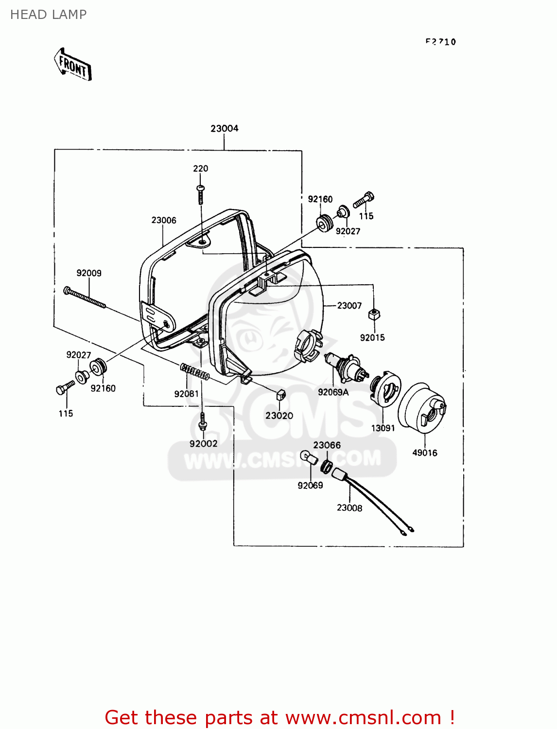 HEAD LAMP ZX900A10 GPZ900R 1993 NETHERLANDS FG