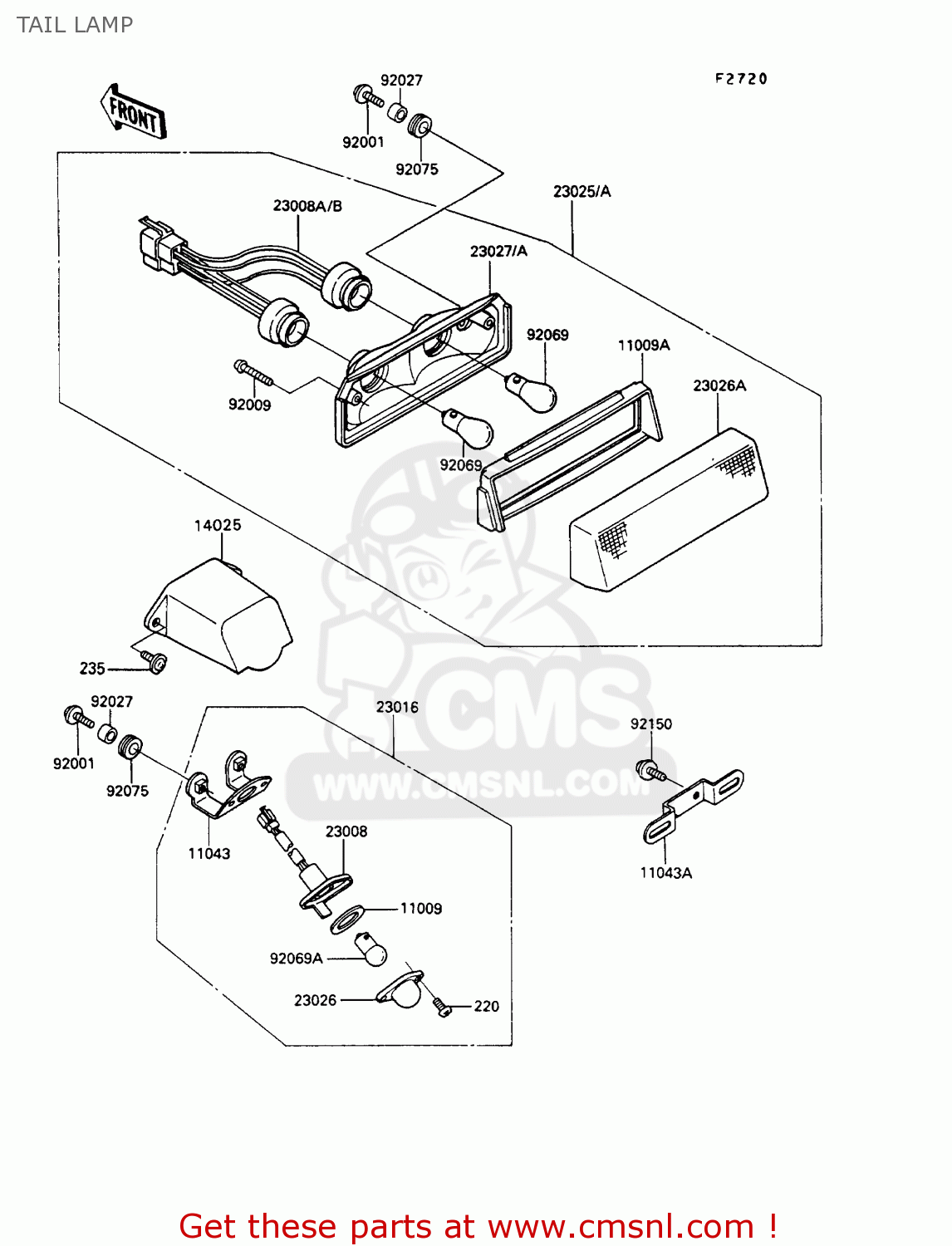 TAIL LAMP ZX900A10 GPZ900R 1993 NETHERLANDS FG