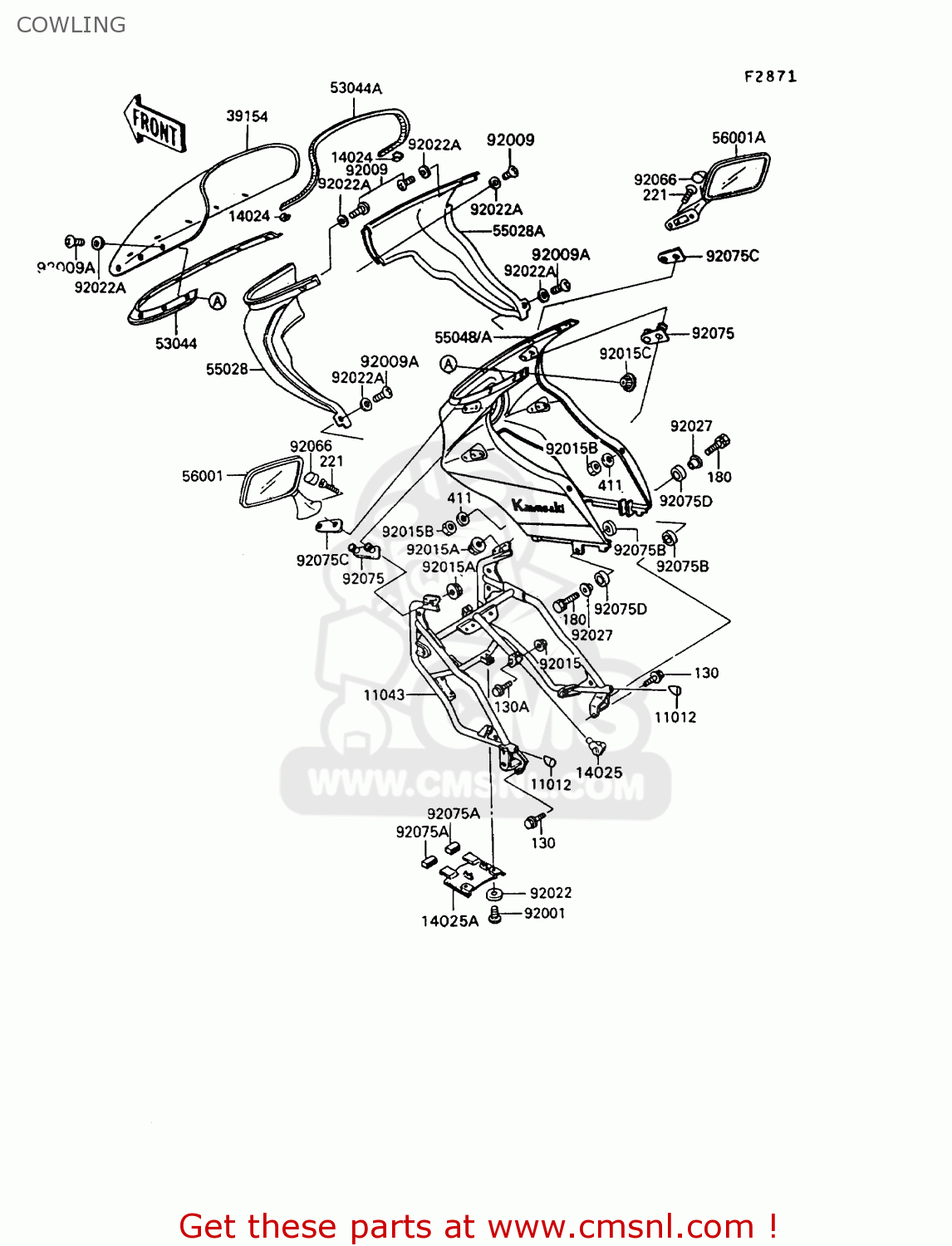 COWLING ZX900A10 GPZ900R 1993 NETHERLANDS FG
