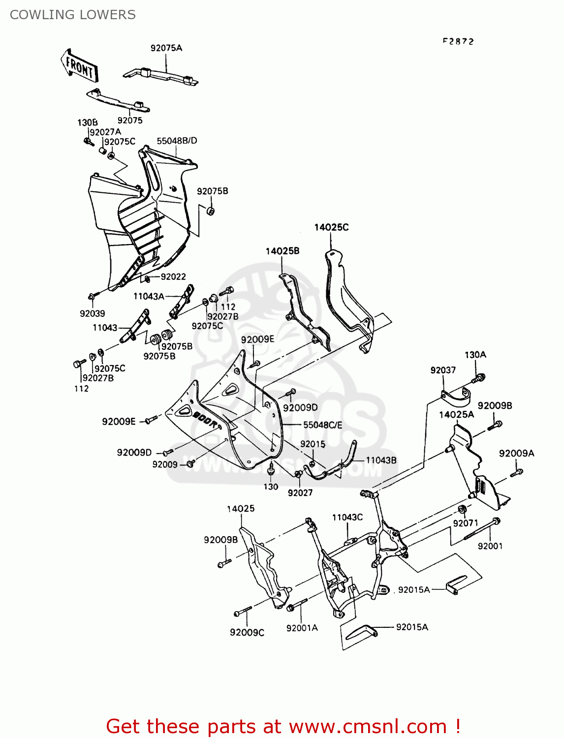 COWLING LOWERS ZX900A10 GPZ900R 1993 NETHERLANDS FG