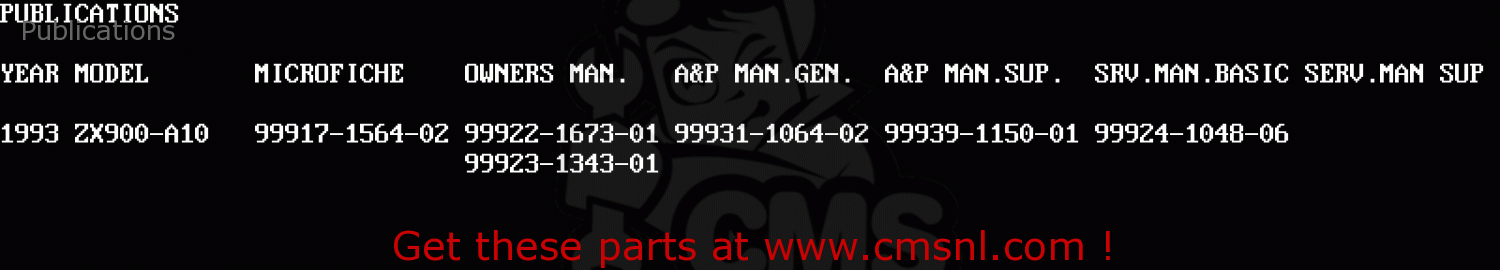 Publications ZX900A10 GPZ900R 1993 NETHERLANDS FG