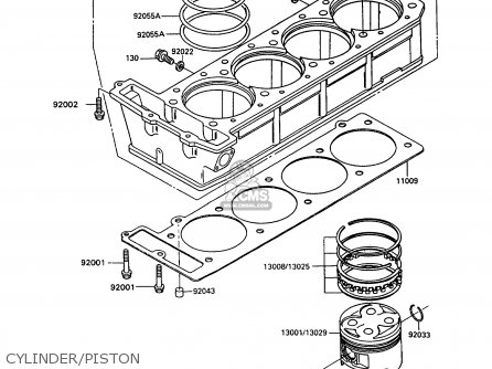 CYLINDER/PISTON - ZX900A10 GPZ900R 1993 NETHERLANDS FG