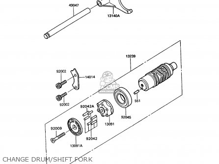 CHANGE DRUM/SHIFT FORK - ZX900A10 GPZ900R 1993 NETHERLANDS FG