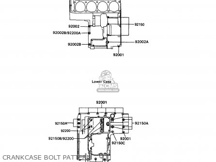CRANKCASE BOLT PATTERN - ZX900A10 GPZ900R 1993 NETHERLANDS FG