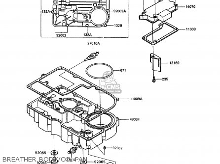 BREATHER BODY/OIL PAN - ZX900A10 GPZ900R 1993 NETHERLANDS FG