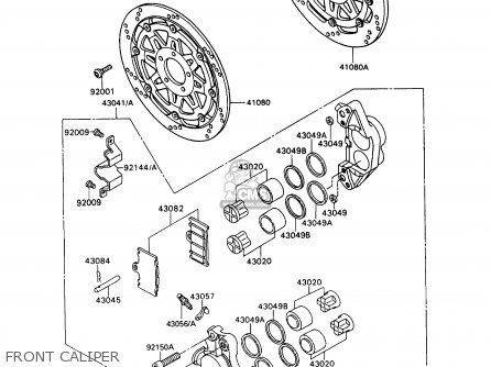 FRONT CALIPER - ZX900A10 GPZ900R 1993 NETHERLANDS FG