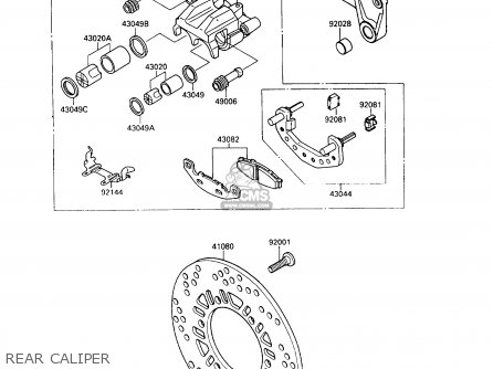 REAR CALIPER - ZX900A10 GPZ900R 1993 NETHERLANDS FG