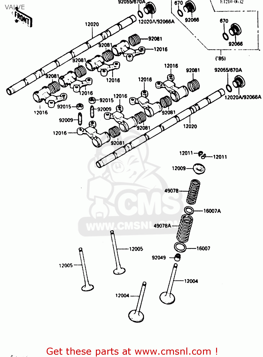 VALVE ZX900A2 1985 EUROPE UK FR GR IT NR SD