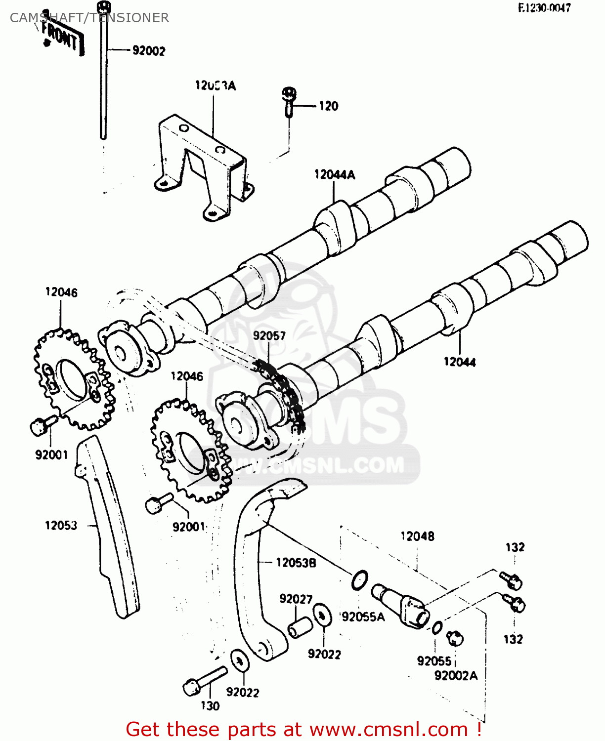 CAMSHAFT/TENSIONER ZX900A2 1985 EUROPE UK FR GR IT NR SD