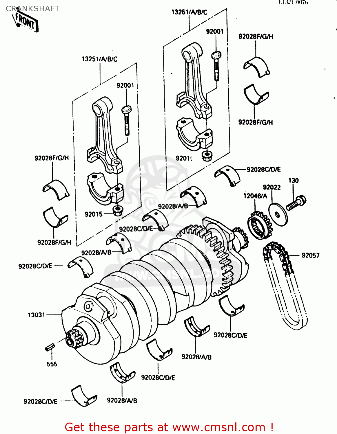 CRANKSHAFT ZX900A2 1985 EUROPE UK FR GR IT NR SD