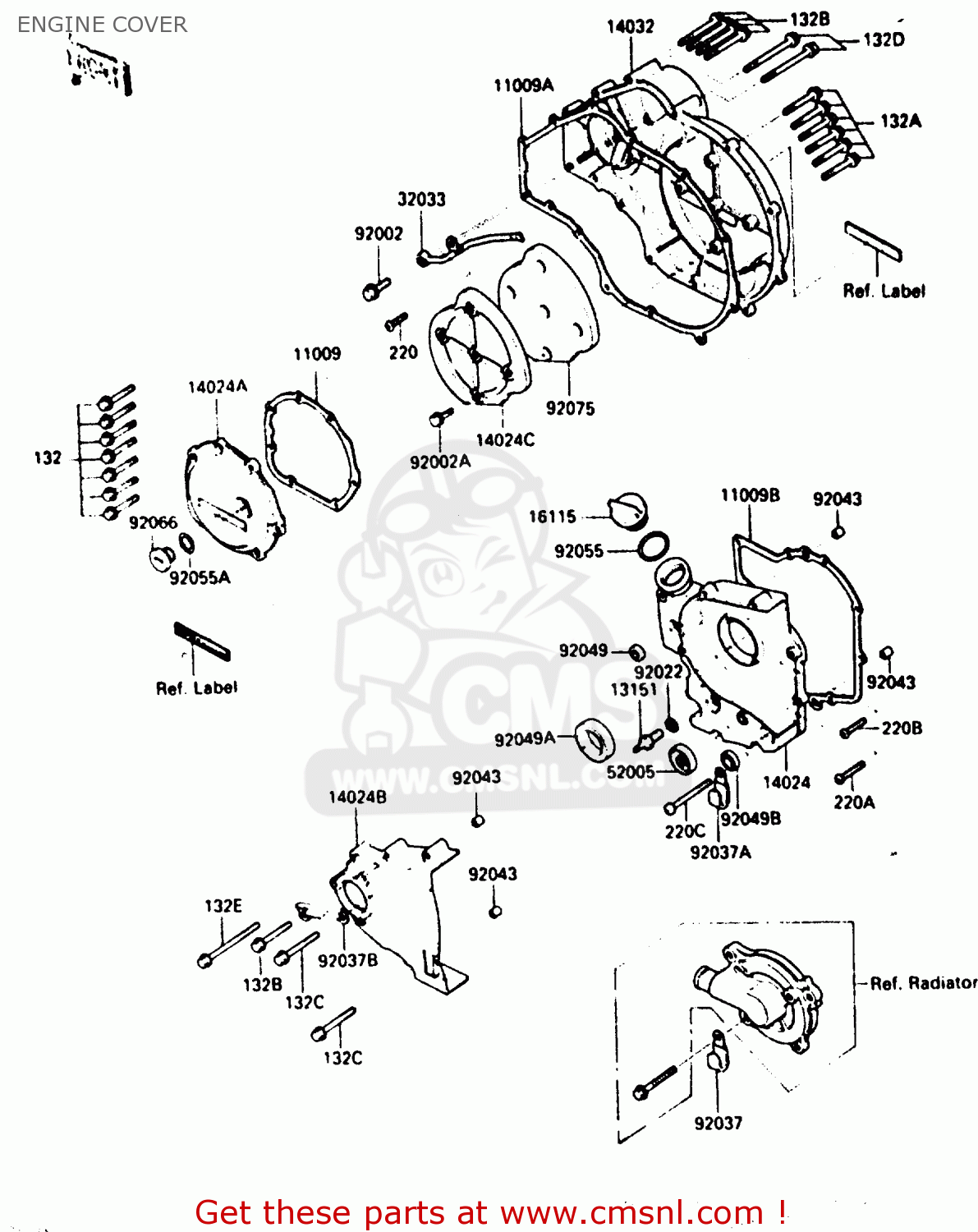 ENGINE COVER ZX900A2 1985 EUROPE UK FR GR IT NR SD