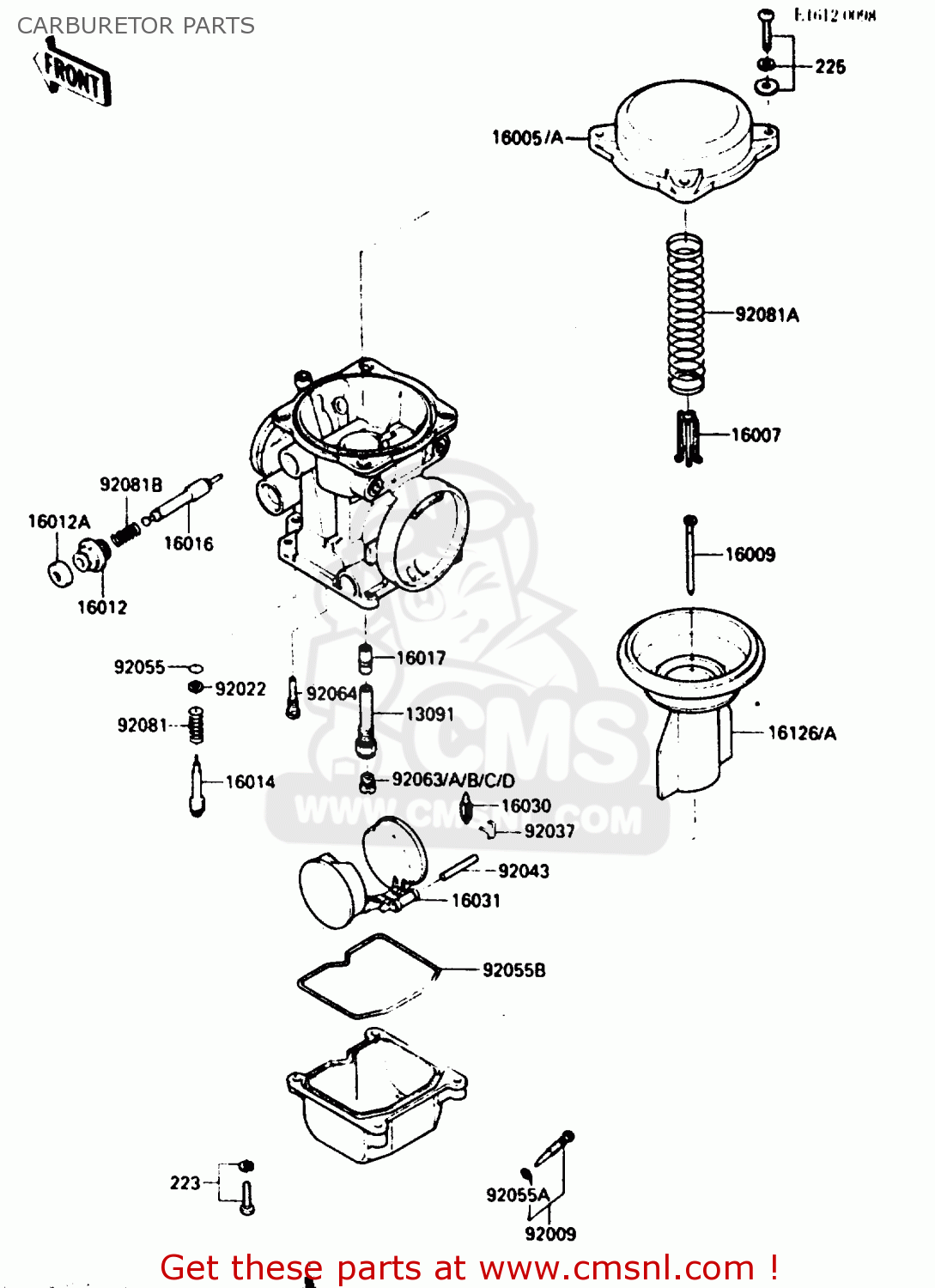 CARBURETOR PARTS ZX900A2 1985 EUROPE UK FR GR IT NR SD