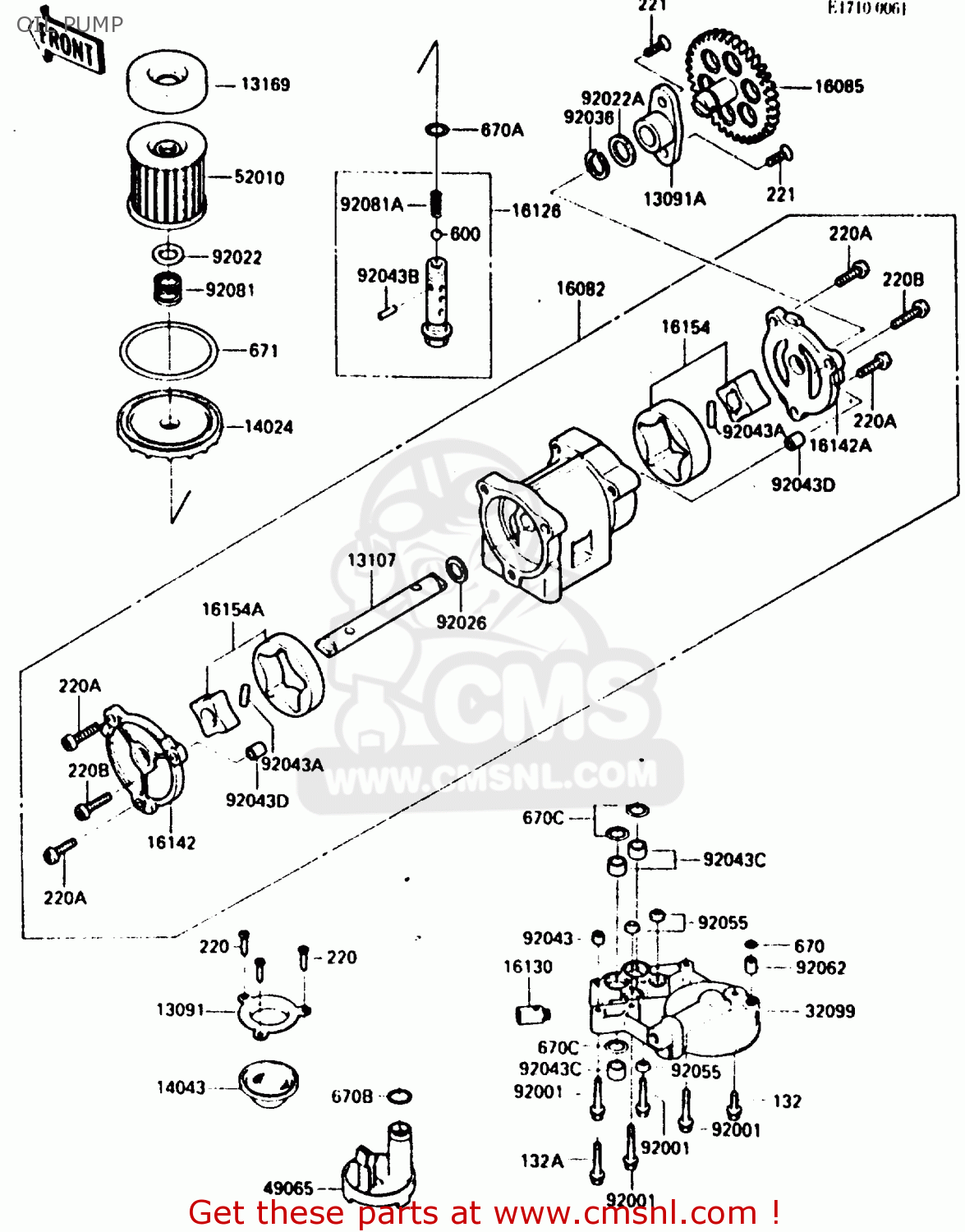 OIL PUMP ZX900A2 1985 EUROPE UK FR GR IT NR SD