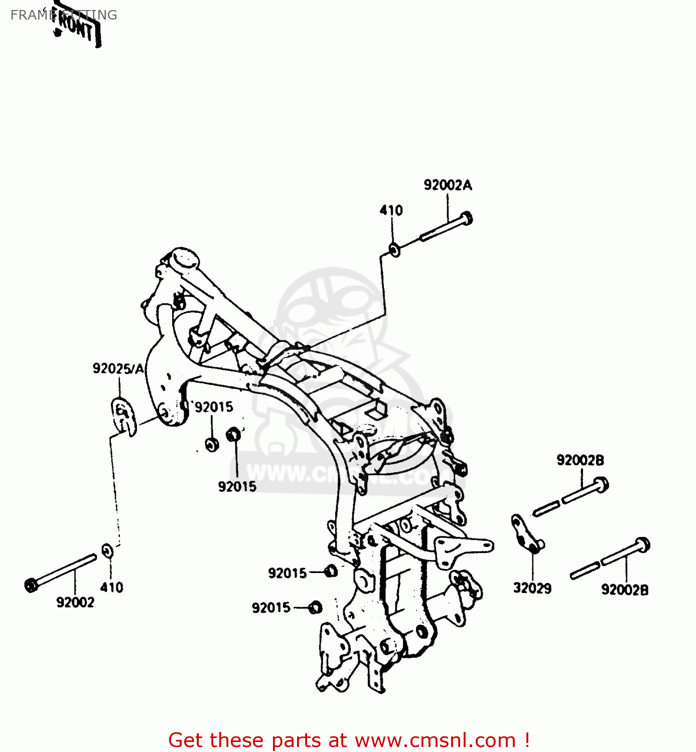FRAME FITTING ZX900A2 1985 EUROPE UK FR GR IT NR SD