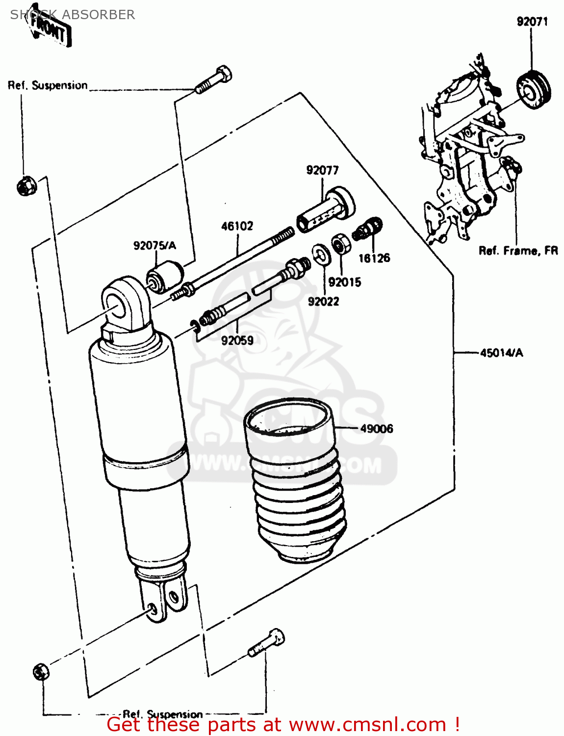 SHOCK ABSORBER ZX900A2 1985 EUROPE UK FR GR IT NR SD
