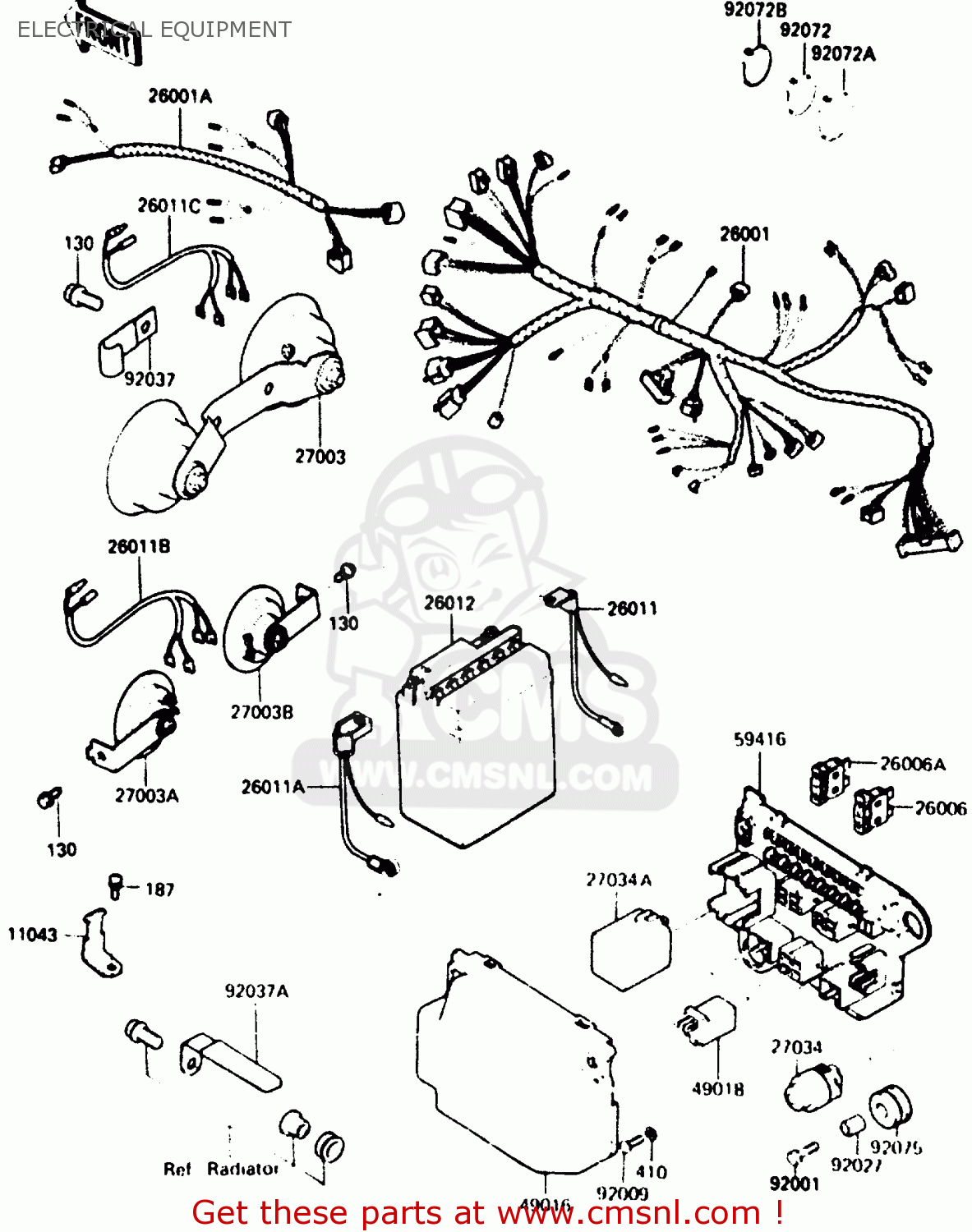 ELECTRICAL EQUIPMENT ZX900A2 1985 EUROPE UK FR GR IT NR SD